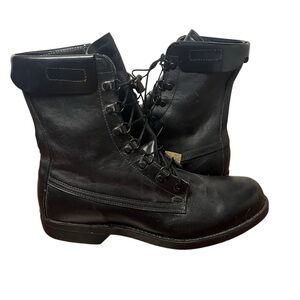 COVE SHOE CO Black Leather Military Boots Lace Up Mens Size 11 D VINTAGE 90’s